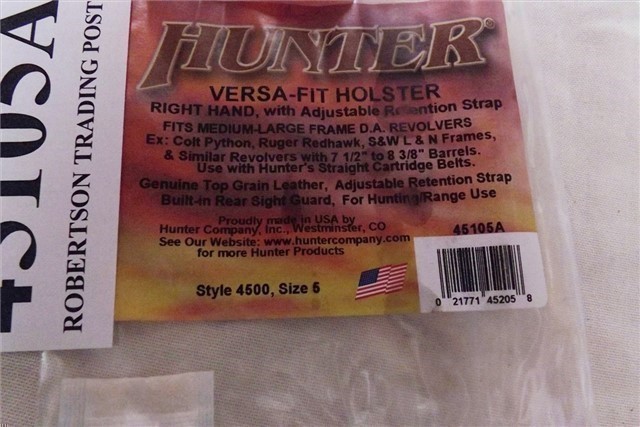 Hunter Versa Fit US Leather Holster 8" Revolver 45-img-3