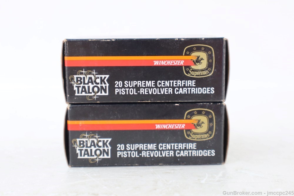 Rare Vintage Winchester 9mm Black Talon Ammo 2 Boxes 40 Rounds 147 GR SX-img-3