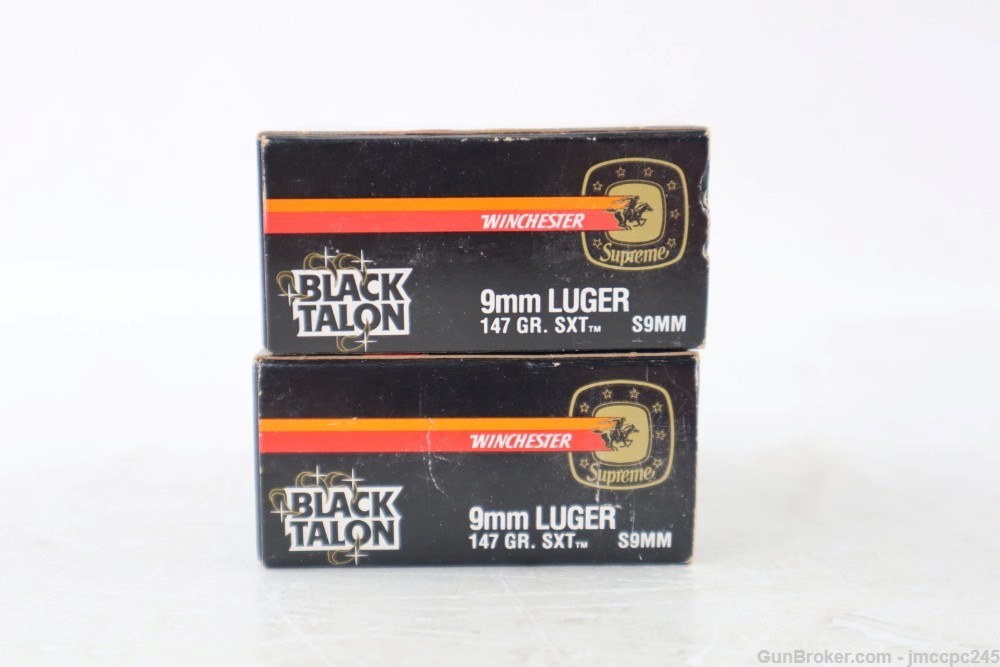 Rare Vintage Winchester 9mm Black Talon Ammo 2 Boxes 40 Rounds 147 GR SX-img-4