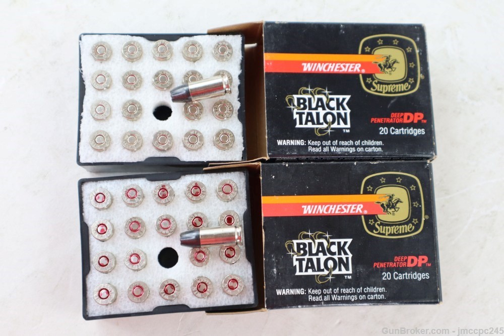 Rare Vintage Winchester 9mm Black Talon Ammo 2 Boxes 40 Rounds 147 GR SX-img-10