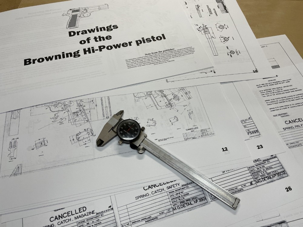 Browning Hi-Power High Power Drawings, Blueprints!-img-0