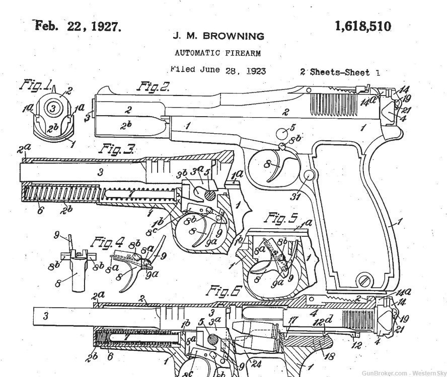 Browning Hi-Power High Power Drawings, Blueprints!-img-1