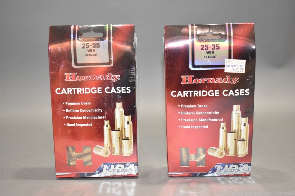 2 Bags 100 Ct Hornady 25-35 Winchester Win Brass Reloading Cartridge Cases -img-0