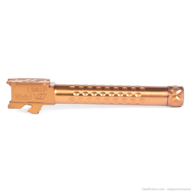 ZEV Optimized Match Barrel For Glock17, Gen5 1/2x28 Threading Bronze-img-2