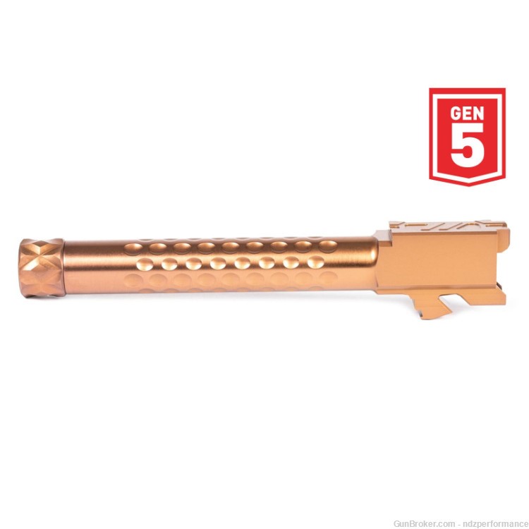 ZEV Optimized Match Barrel For Glock17, Gen5 1/2x28 Threading Bronze-img-3