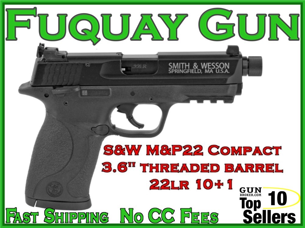 S&W M&P22 Compact 22LR 3.56" Threaded Barrel S&W M&P22C M&P22-Compact-img-0