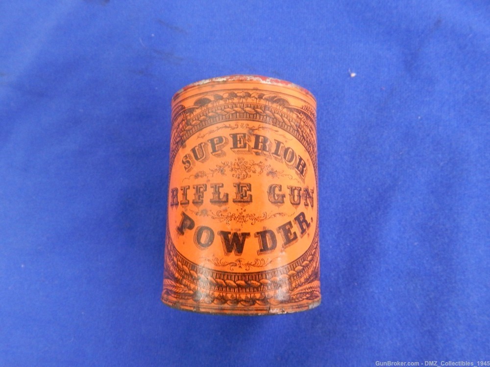 1850s-60s Superior Rifle Gun Powder Can-img-0