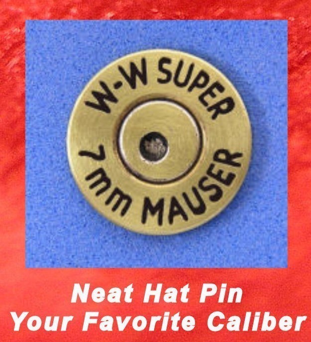 Winchester WW-SUPER  7 mm Mauser Cartridge Hat Pin  Tie Tac  Ammo Bullet-img-0