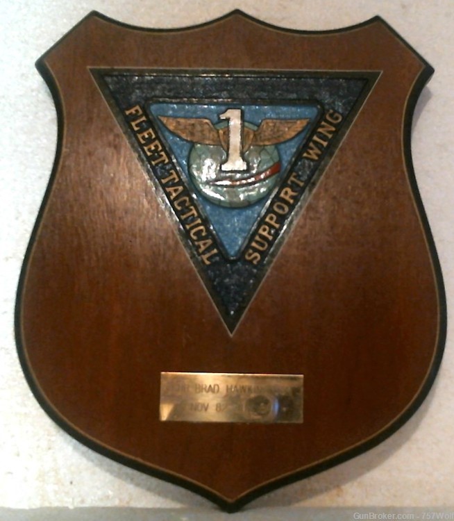 1984 US Navy Fleet Tactical Air Support Wing One Commander's Service Plaque-img-0
