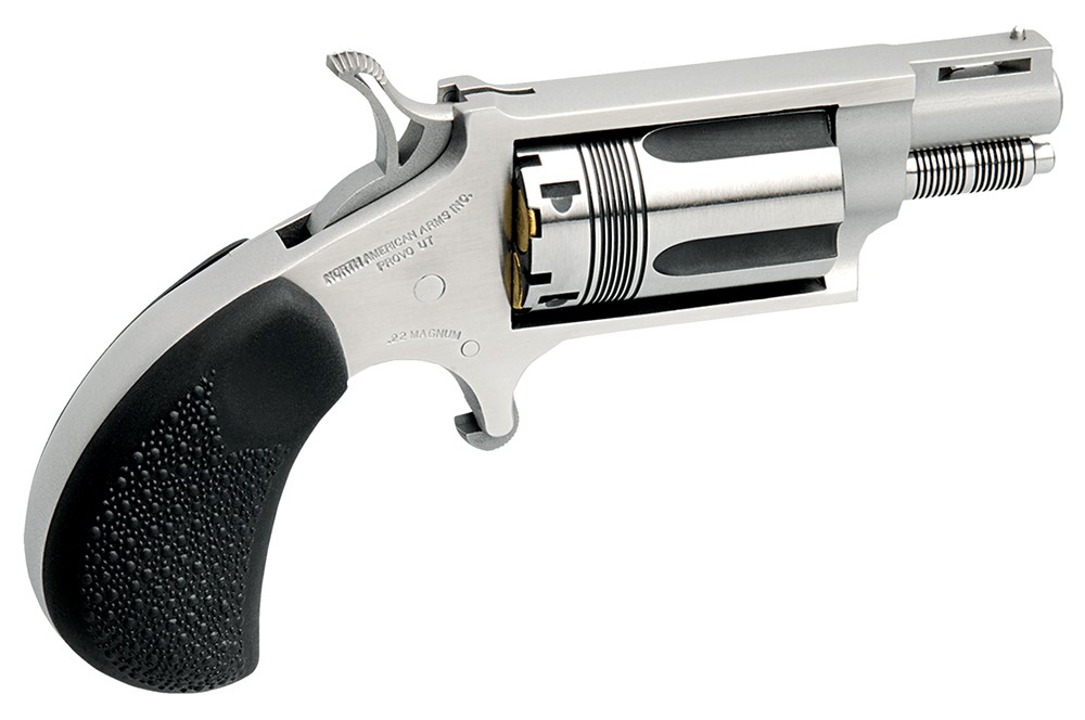 North American Arms Wasp Snub Nose 22 Magnum Revolver 1.63 5 RND Stainless-img-0
