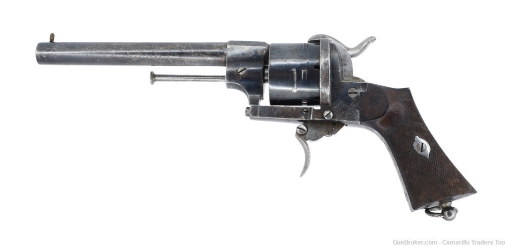 RARE Spanish Military Pinfire Revolver 12mm Elola Eibar Antique Pin Fire-img-1