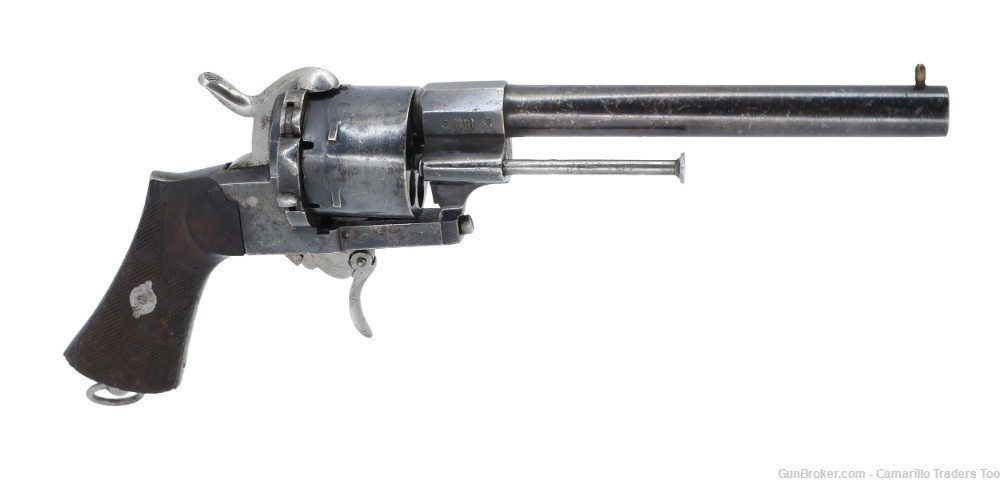 RARE Spanish Military Pinfire Revolver 12mm Elola Eibar Antique Pin Fire-img-0