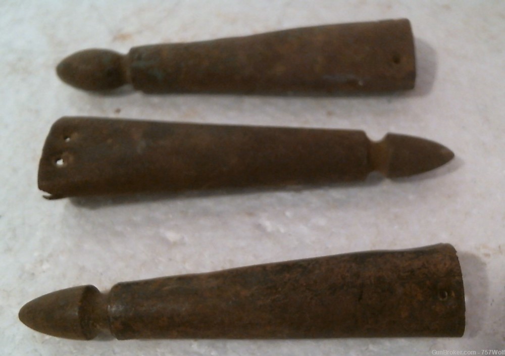 Eastern Civil War Dug Battlefield Relics Three Decent Bronze Scabbard Tips-img-0