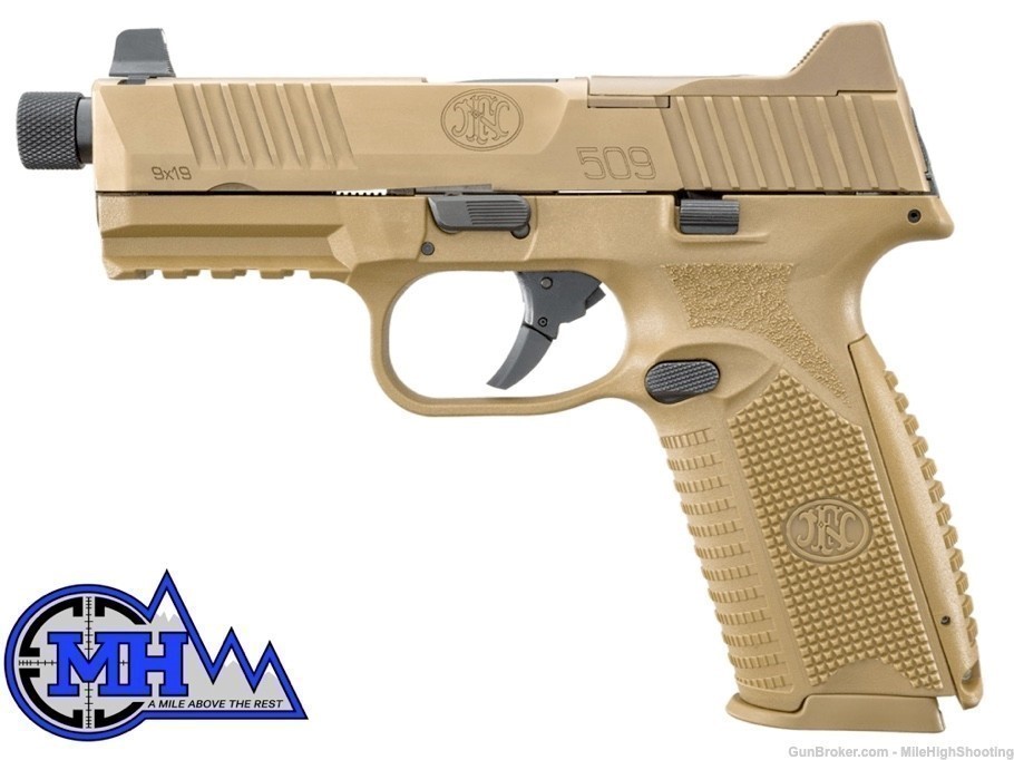 FN 509 Tactical 9mm Pistol FDE 4.5" (2) 10 Rd Mags - Optics Ready 66-100383-img-0