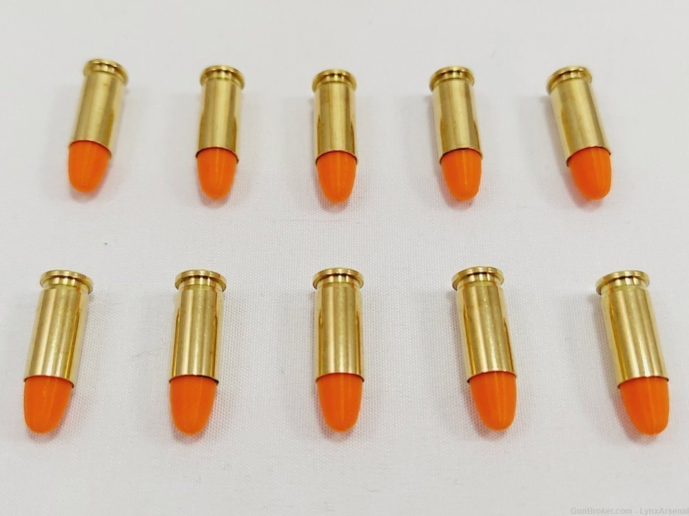 25 ACP Brass Snap caps / Dummy Training Rounds - Set of 10 - Orange-img-4