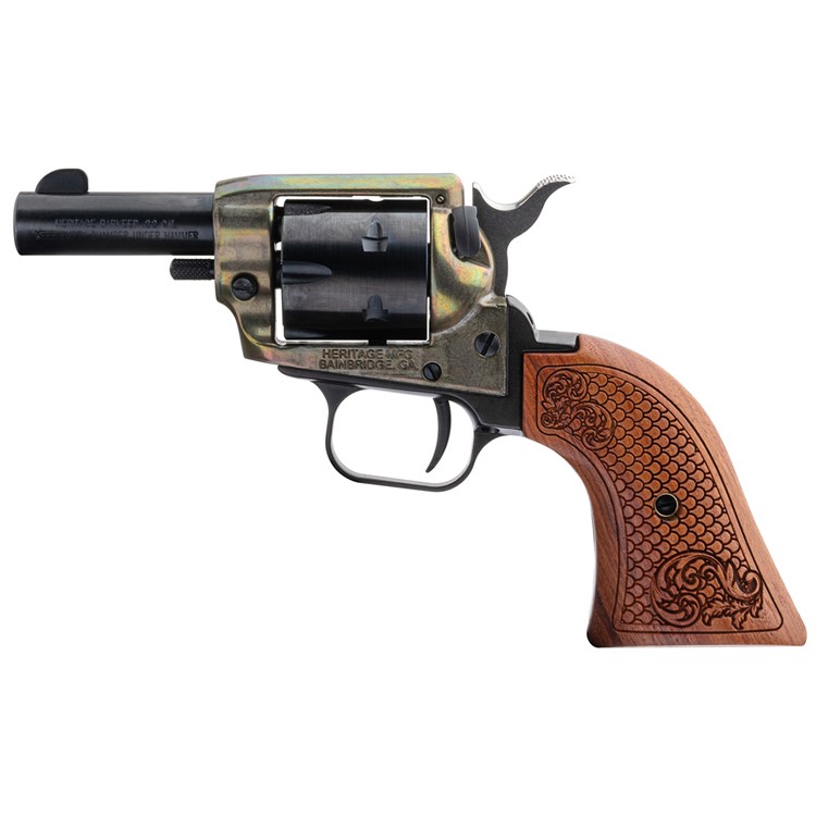 Heritage Barkeep 22 LR Custom Scroll Wood Grips Revolver-img-1