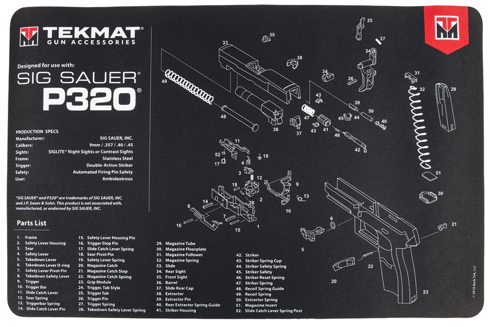 TekMat Sig Sauer P320 17 Gun Cleaning Mat-img-1