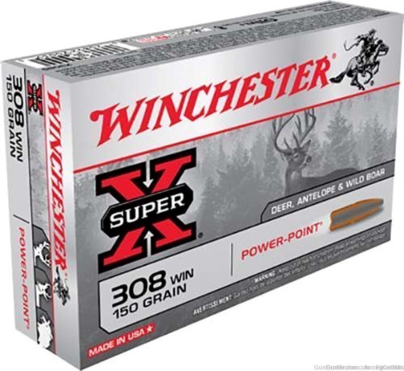 Winchester SUPER-X 308WIN Rifle Ammunition 20 Rounds 150 Grain -img-0