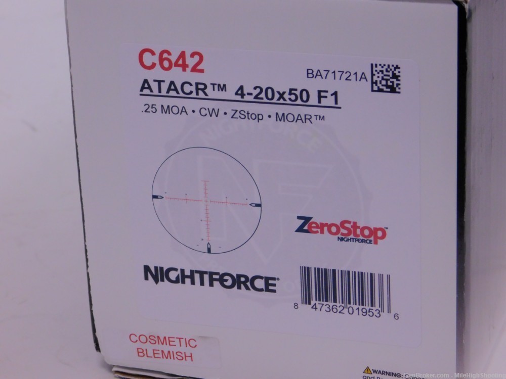 New Factory Blemish Nightforce  ATACR 4-20x50 F1 .25MOA. Illum. C642-img-12