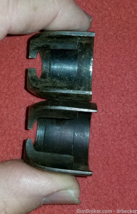 2 Winchester 1892 nose caps large caliber round barrels original parts-img-3