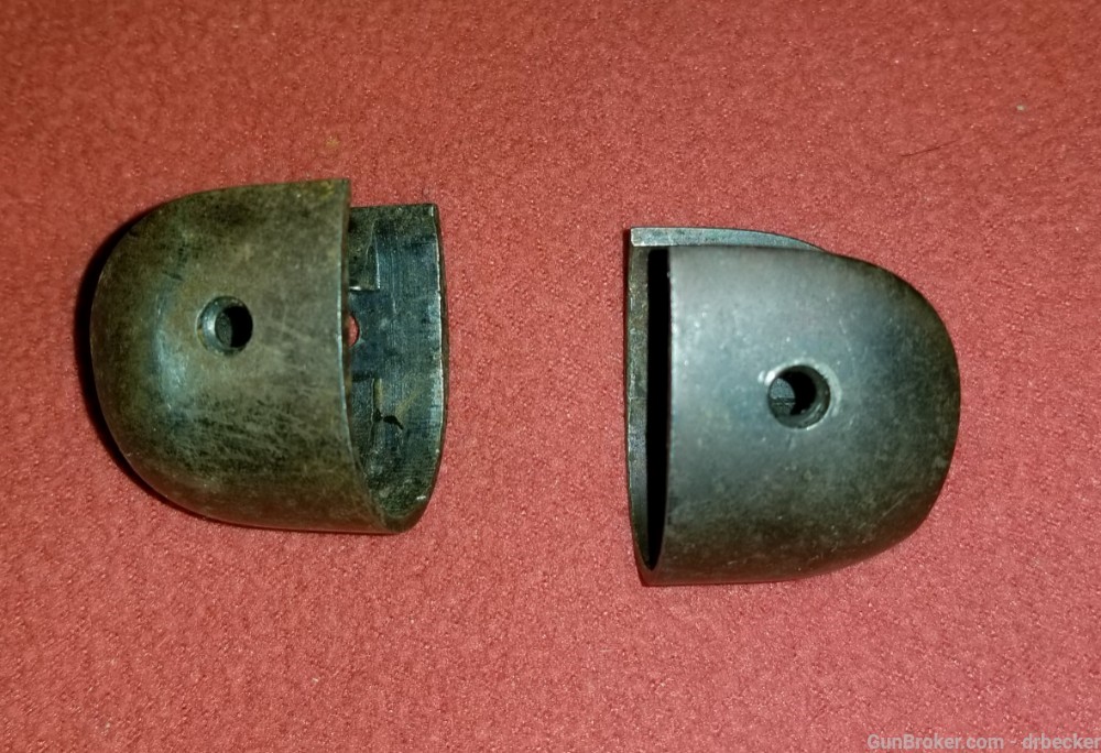 2 Winchester 1892 nose caps large caliber round barrels original parts-img-0