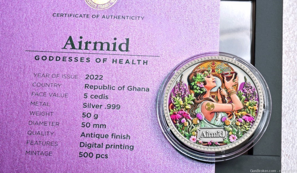 2022- Ghana - AIRMID, 7th in the Goddesses of Health series- 50 gr sikver-img-3
