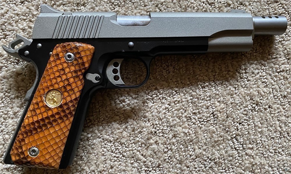 1911 Grips Genuine Python Skin w/Colt Medallions GRIPS ONLY-img-0