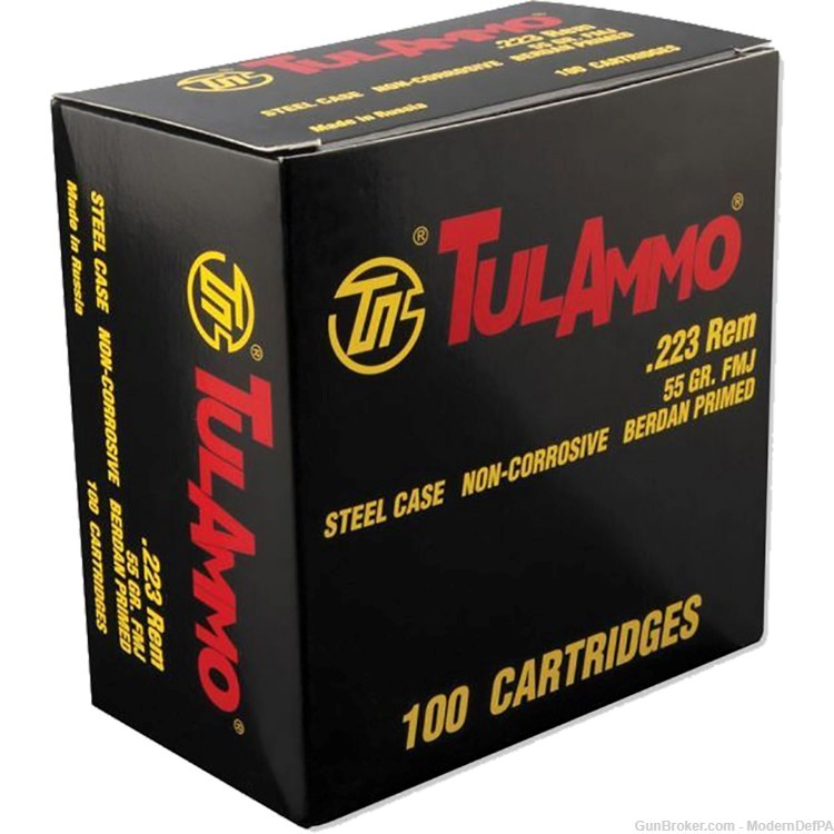 500 rounds TulAmmo Tula Steel Case .223 5.56 223 Non Corrosive TELFORD PA-img-1