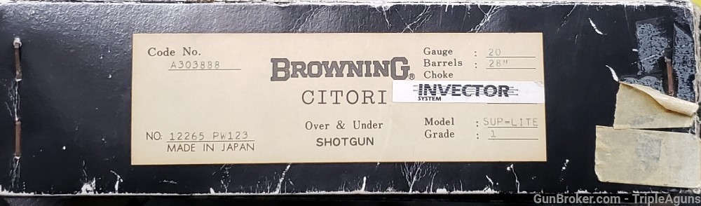 Browning Citori super lite factory box only 20ga 28in barrels -img-0