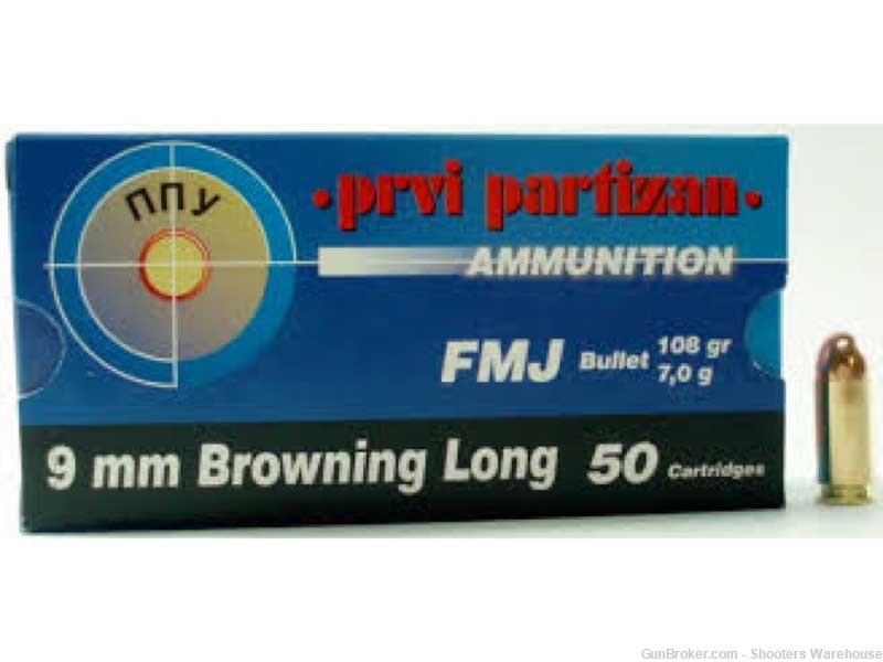 9mm Browning Long 108gr FMJ Prvi Partizan 50rds -img-0