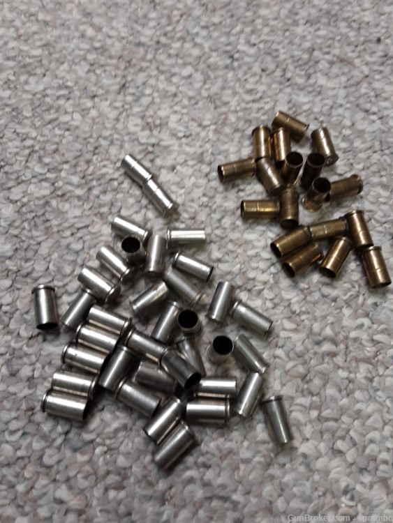 Once fired 38 Smith and Wesson casings 54 count -img-0