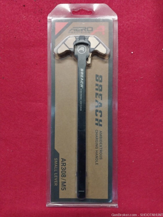 AR10 BREACH® Ambi Charging Handle w/ Small Lever - Black/Kodiak Brown-img-0
