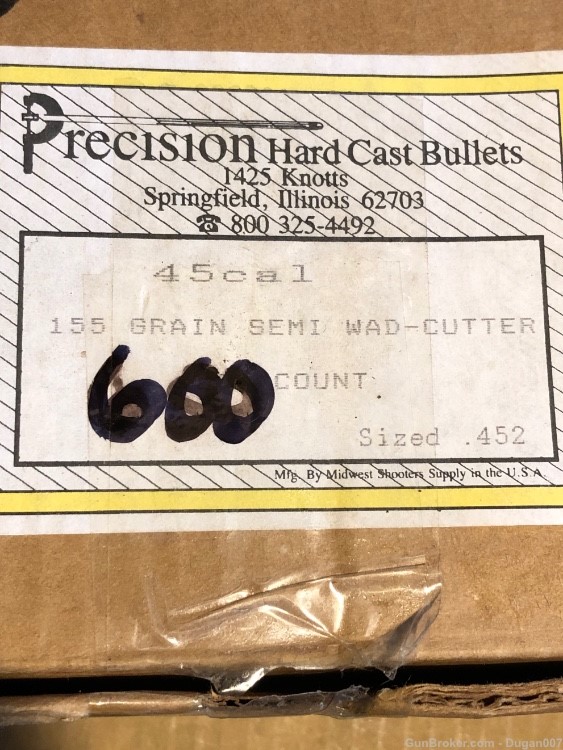 45 caliber 155 grain semi wad cutter bullets-img-0