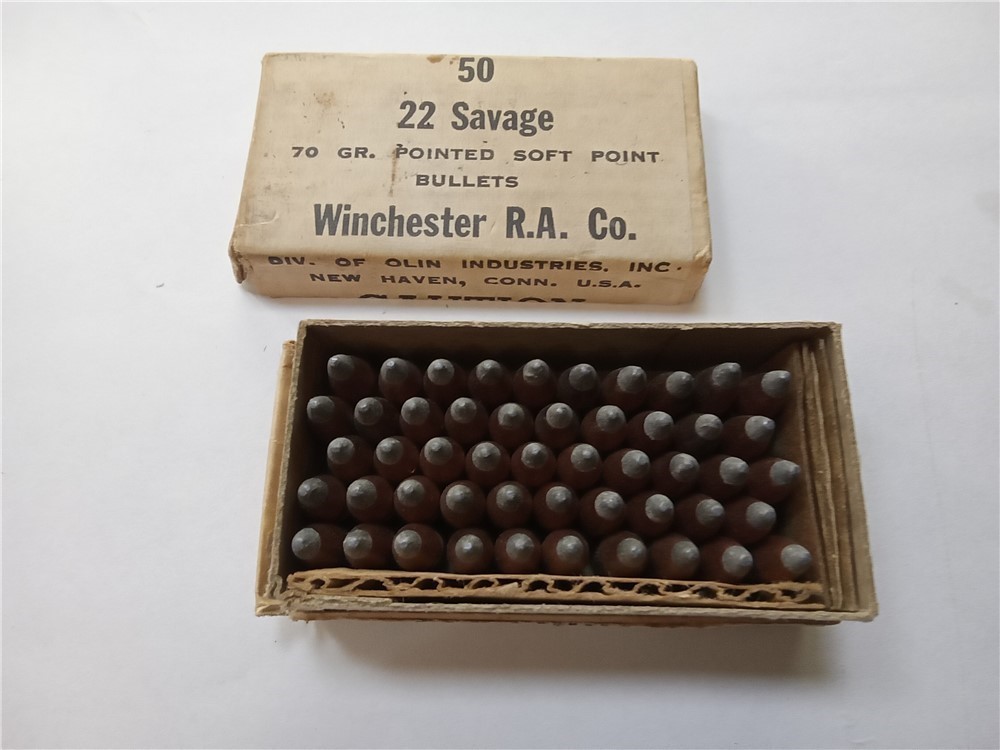 Winchester 22 Savage 70 gr. pointed soft point bullets-vintage-img-3