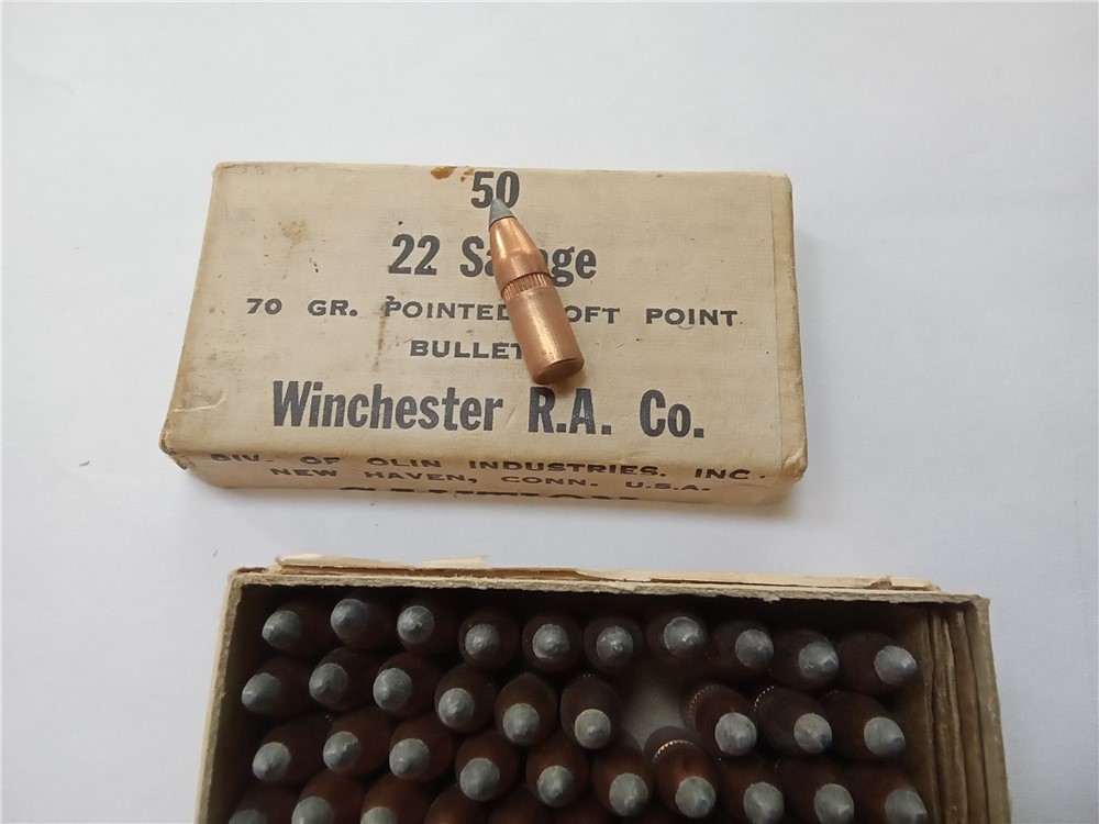 Winchester 22 Savage 70 gr. pointed soft point bullets-vintage-img-4