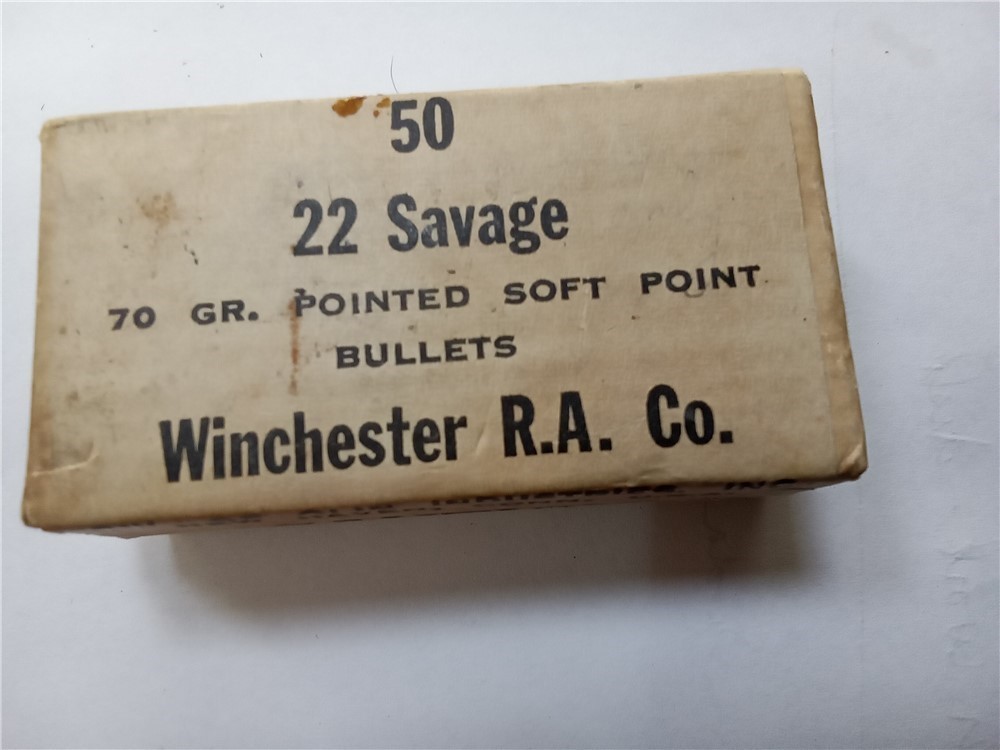 Winchester 22 Savage 70 gr. pointed soft point bullets-vintage-img-0