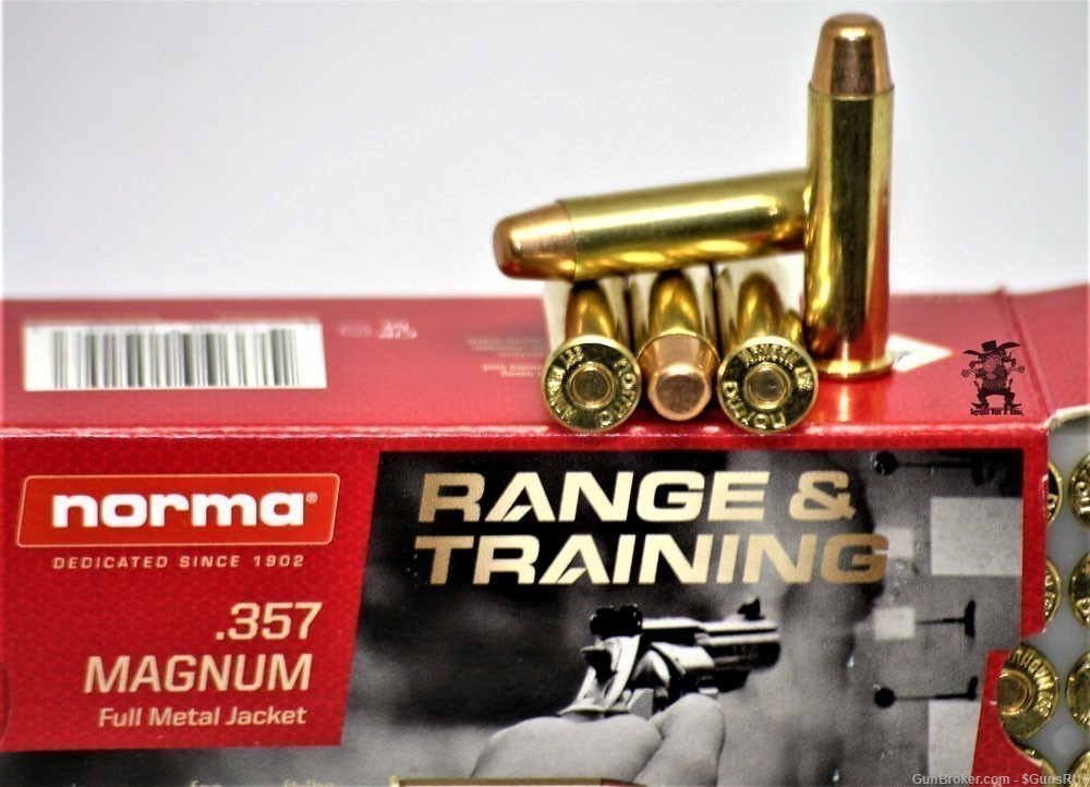 357 Mag NORMA 357 MAGNUM 158 Grain FMJ Range & Practice 50 Rounds-img-2