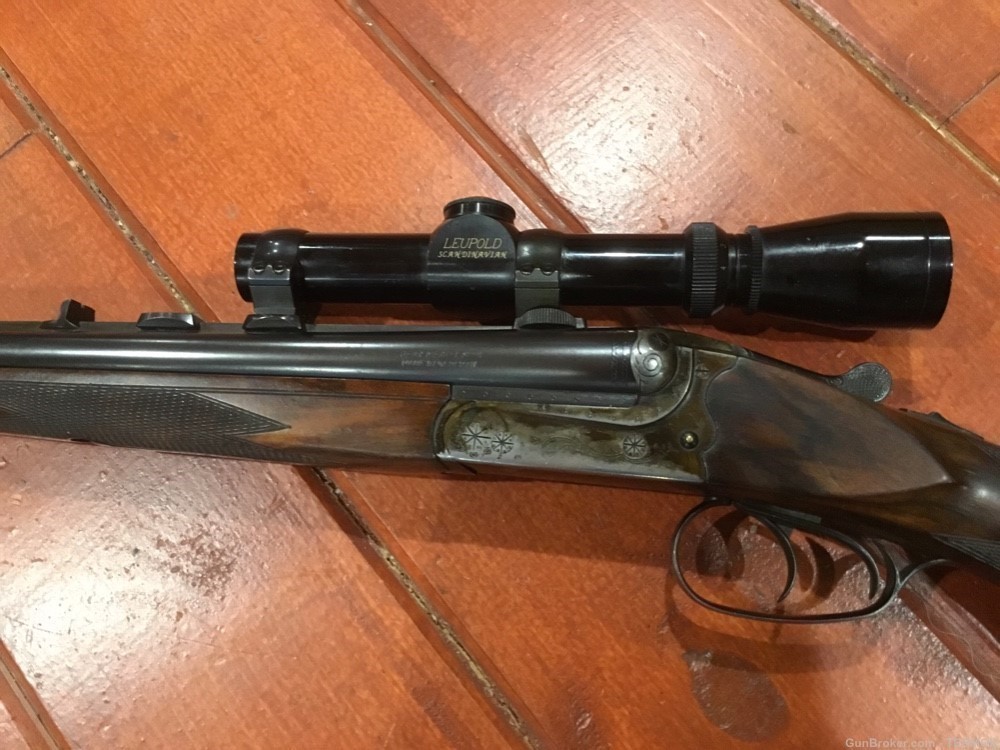 Merkel Safari Double Rifle Model 140-1 Chambered 9.3x74R Leupold 1-4 Scope-img-4