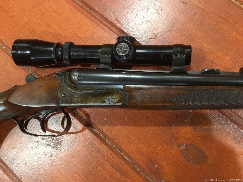 Merkel Safari Double Rifle Model 140-1 Chambered 9.3x74R Leupold 1-4 Scope-img-8