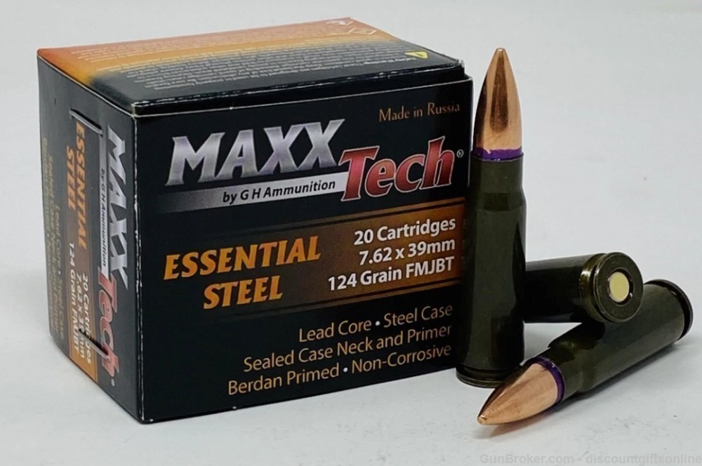 RED OPS 7.62X39 124 GRAIN FMJ non corrosive 100 Rounds-img-3