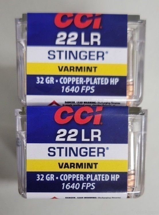 CCI Stinger 22lr 32gr copper plated hp lot of 100rds 0050-img-0