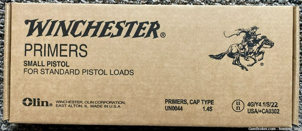 Winchester Primers Small Pistol 5000 Pack WSP Standard Pistol Loads-img-0