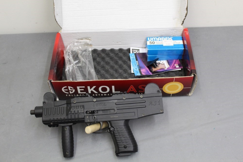EKOL ASI Blank Fire Only 9mm Full Auto 2 mags Box-img-0