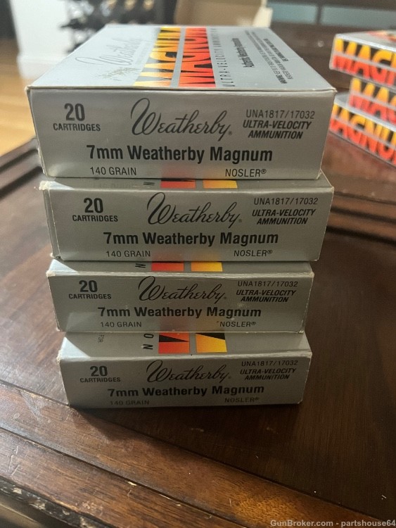 7mm Weatherby Mag cartridges; 140gr Nosler-img-0