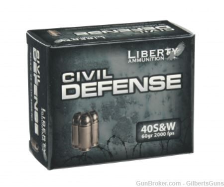 Liberty Civil Defense 40 S&W 60 Grain Ammunition-img-0