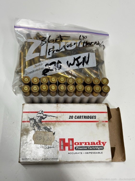 270 Win. Hornady and Frontier 1x Fired Brass 56ct.-img-0