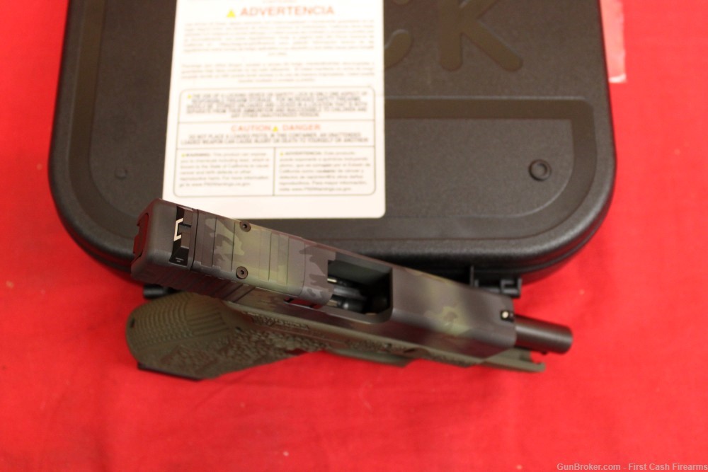 Glock 19 9mm OD Frame And Camo slide, GLK Custom Finish-img-4