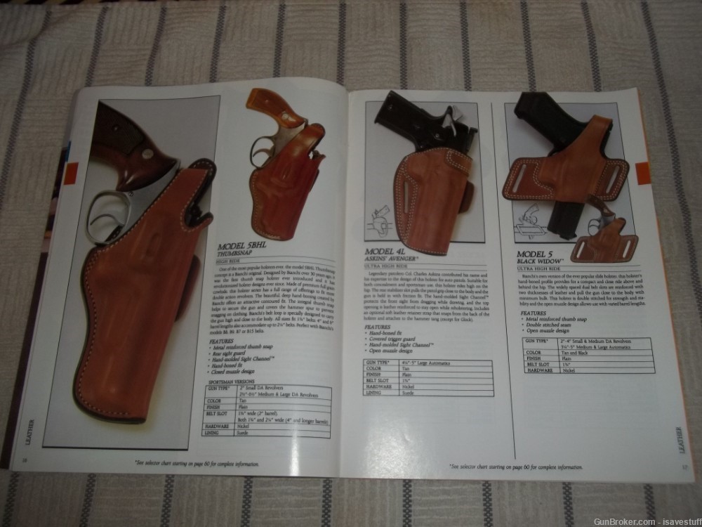 1991 BIANCHI LEATHER Holster Catalog Book 60+ pages Sig Glock S&W Beretta-img-3