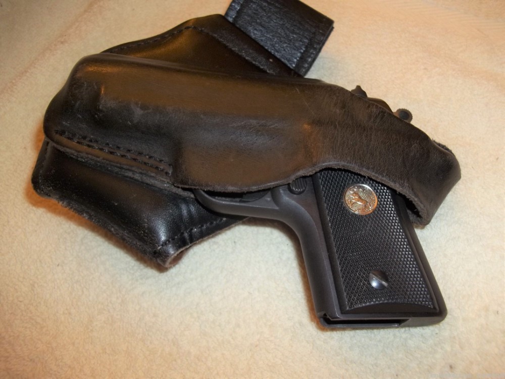 RARE Cobra Gun Skin LEFT HAND Leather Ankle Holster  Sig P238 Colt Mustang -img-1