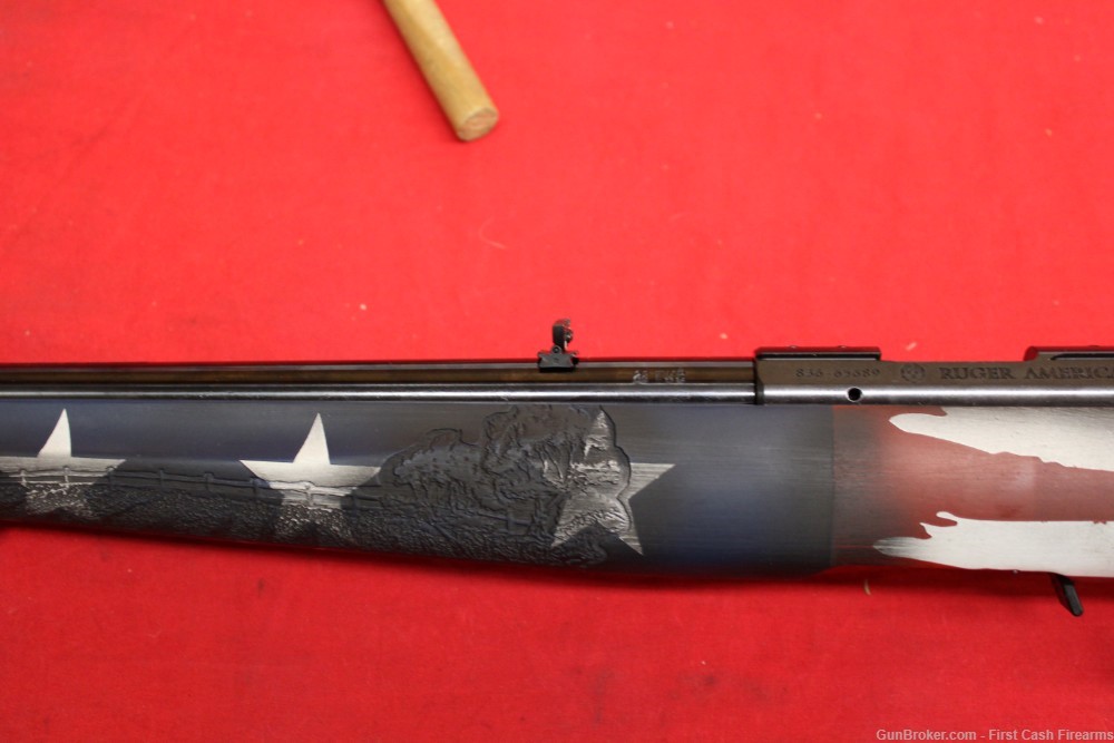 Ruger American Rimfire w/ American Flag Finish and Patriotic Engraving.-img-6